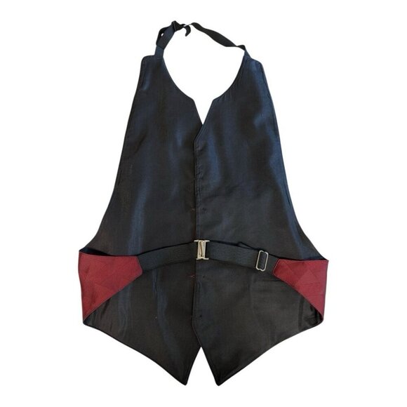 Perry Ellis Mens Formal Tuxedo Vest~Fit All 37-50~Maroon Black Geometric~L14 53 - Picture 3 of 8